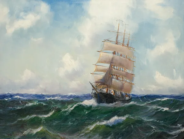 Alfred Jensen, Żaglowiec na morzu