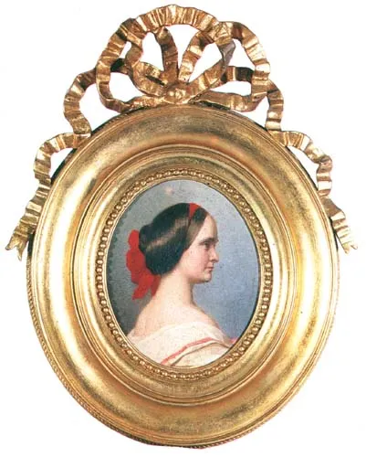 Autor nierozpoznany, Dama z czerwoną wstążką we włosach