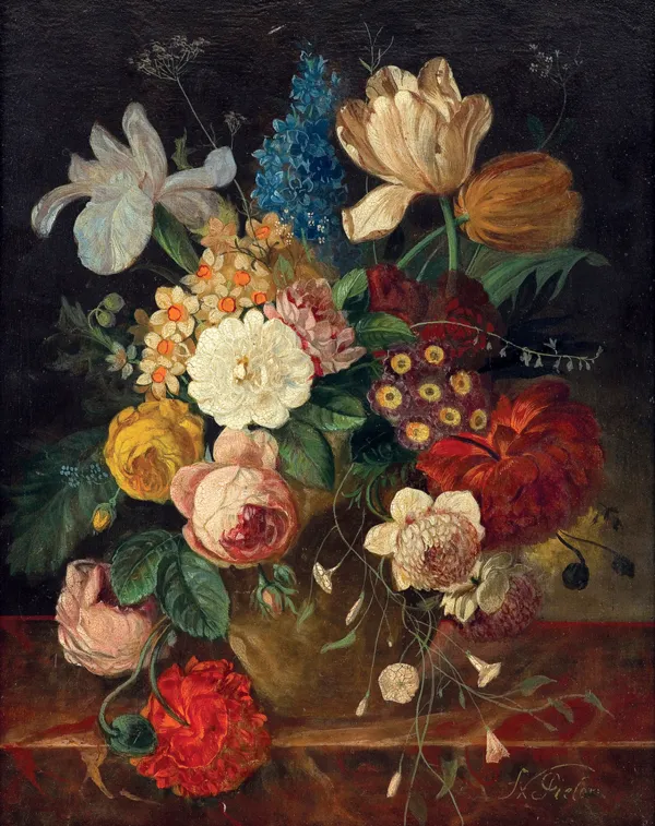 Franz Xaver Pieler, MARTWA NATURA Z BUKIETEM KWIATÓW