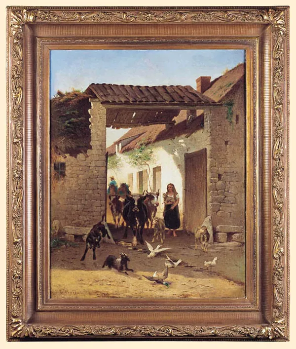 Emil Hallatz, NA PODWÓRZU, ok. 1875