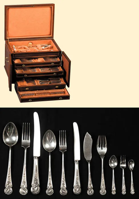 Autor nierozpoznany, KOMPLET SZTUĆCÓW NA 12 OSÓB,  2.połowa XX w.