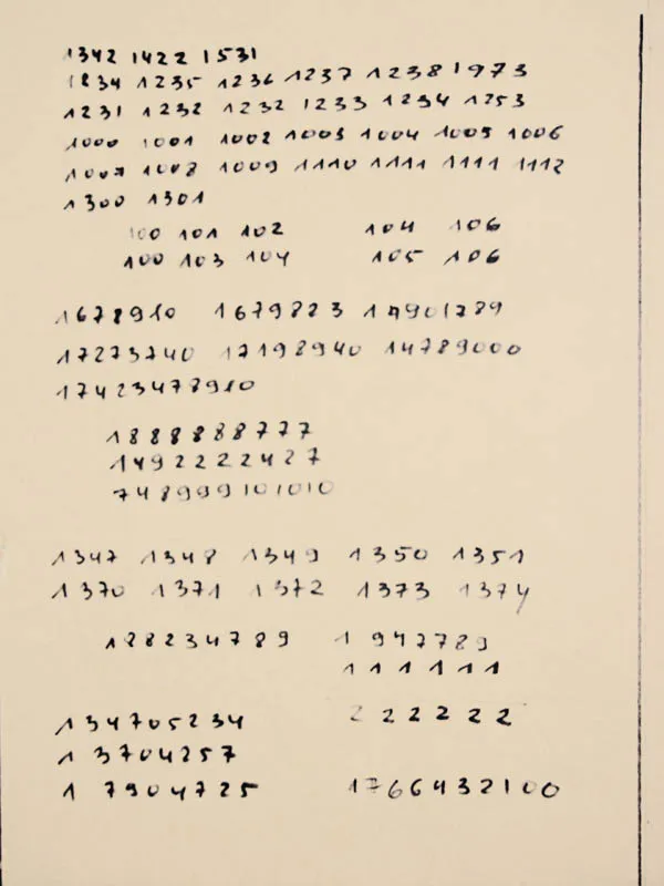 Roman Opałka, W stronę liczenia, 1965