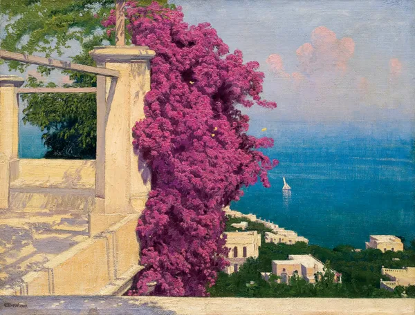 Edward Okuń, BUGENWILLA, CAPRI, 1938