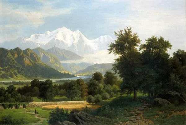 Wilhelm Theodor Nocken, Pejzaż górski z jeziorem (genfer see)