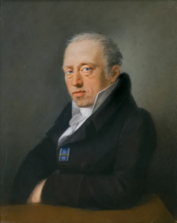 CARL JOHANN FRIEDRICH KREUL, PORTRET MĘŻCZYZNY W CIEMNYM PŁASZCZU