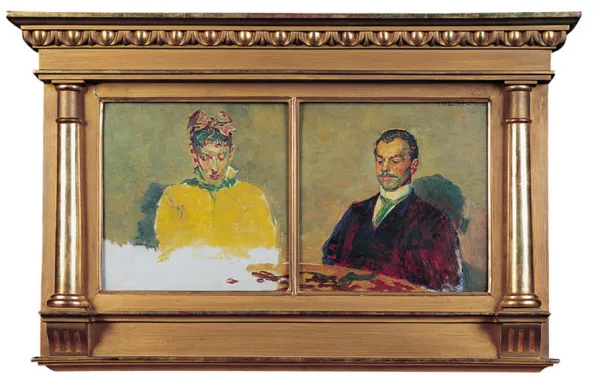 Jacek Malczewski, Portret podwójny - kobieta i mężczyzna za stołem