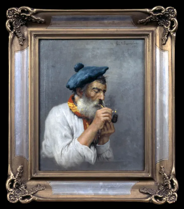 VINCENZO BUSCIOLANO, Neapolitański rybak z fajką, 1910