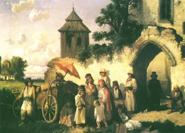 Józef Szermentowski, Przed kościołem