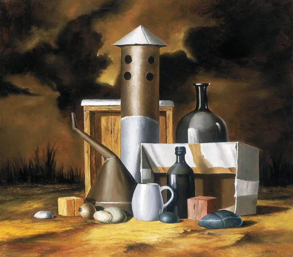 Marian Michalik, Martwa natura w chmurnym pejzażu, 1993