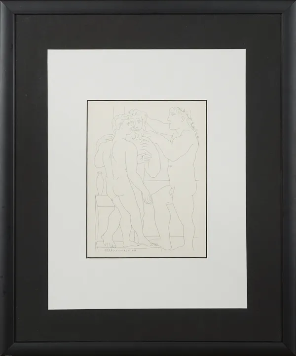 Pablo Picasso, Rzeźbiarz i dwa akty męskie, z Teki Vollarda, 193