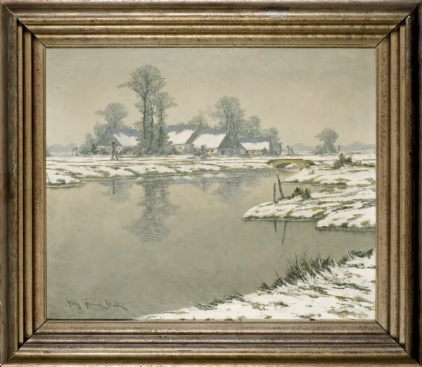 Willy-Franz  Wirth, PEJZAŻ ZIMOWY Z NADRENII, ok. 1930