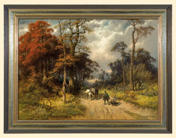 Désiré  Thomassin-Renardt, SPOTKANIE NA LEŚNEJ DRODZE, ok. 1900  