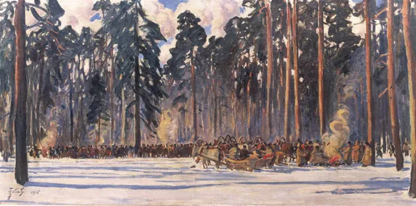Julian Fałat, Polowanie, 1916