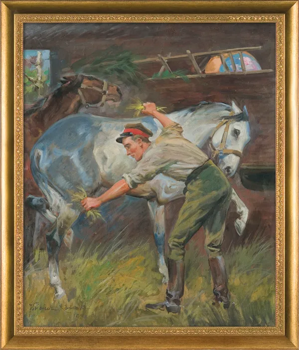 Wojciech Kossak, UŁAN Z KONIEM, 1938