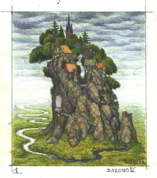 Jacek Yerka, Szkic do kompozycji Zazdrość, 1998