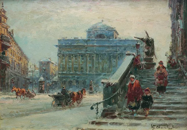 Władysław Chmieliński (Stachowicz), PAŁAC STASZICA I SCHODY KOŚCIOŁA ŚW. KRZYŻA