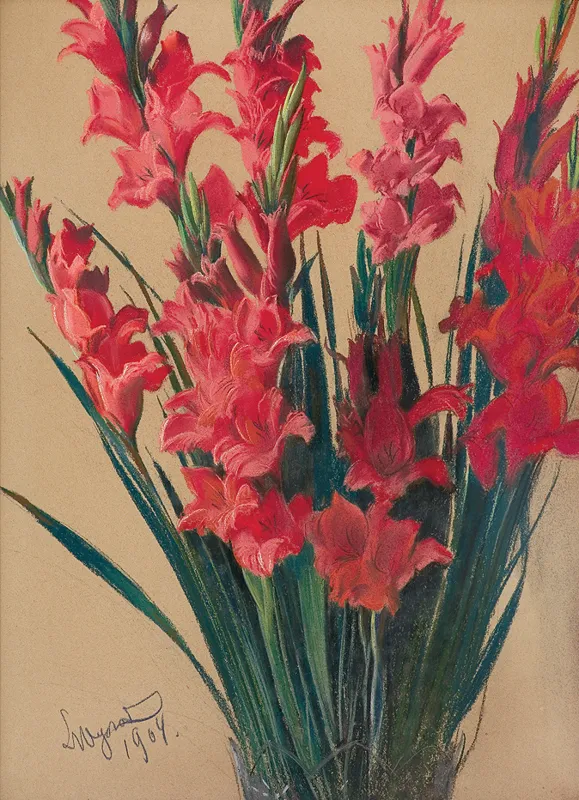 Leon Wyczółkowski, Bukiet mieczyków. Gladiole, 1909