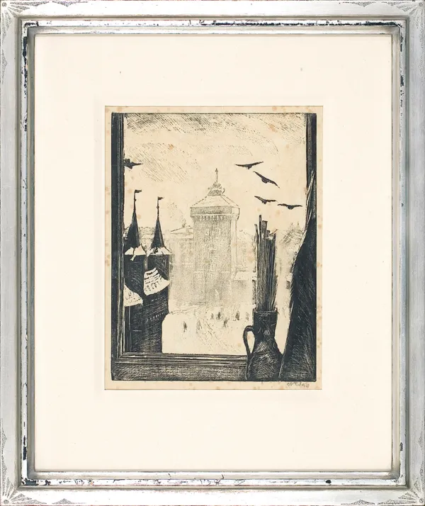 Wojciech Weiss, Widok z okna pracowni na Bramę Floriańską