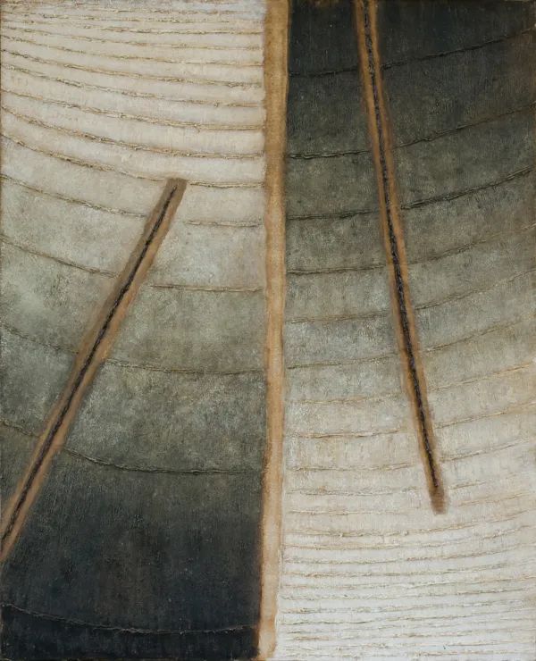 Stefan Gierowski, MIJANIE PRZESTRZENI PIONOWYCH - OBRAZ CXXXI, 1963