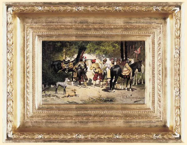 Wandalin Strzałecki, RYCERZE PRZED CHATĄ, 1884 lub 1887