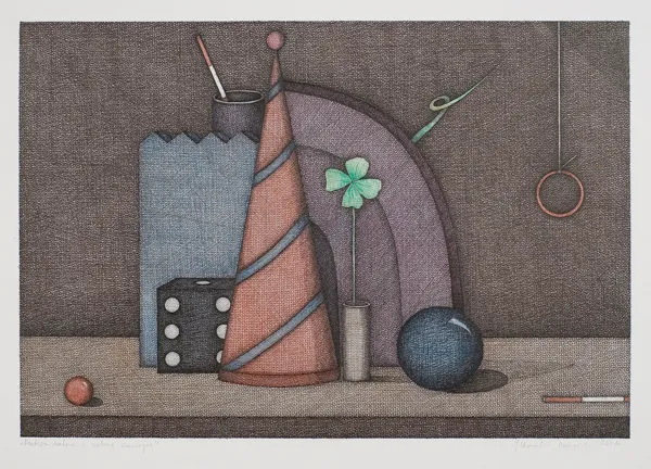 Joanna Wiszniewska-Domańska, Martwa natura z zieloną koniczyną, 2001