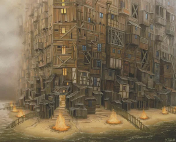 Jacek Yerka, NEW AGE MANHATTAN, 2004