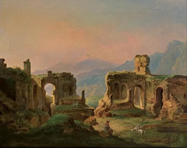 Adam Wiktor Malinowski, PEJZAŻ Z RUINAMI, 1853