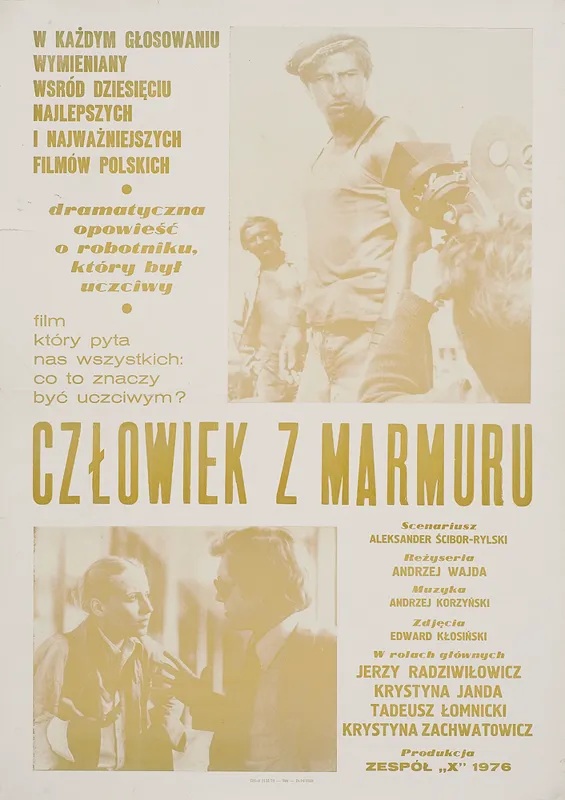 Autor nierozpoznany, Plakat do filmu Człowiek z marmuru, 1978