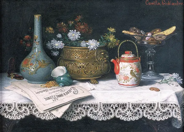Camilla Friedlaender, Martwa natura z chińskim wazonem, przed 1901
