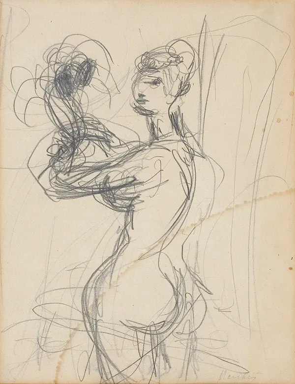 Zygmunt Menkes, Akt. Modelka z kwiatami