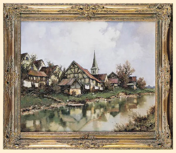 Ernst Bröcker, MIASTECZKO NAD WODĄ, ok. 1930
