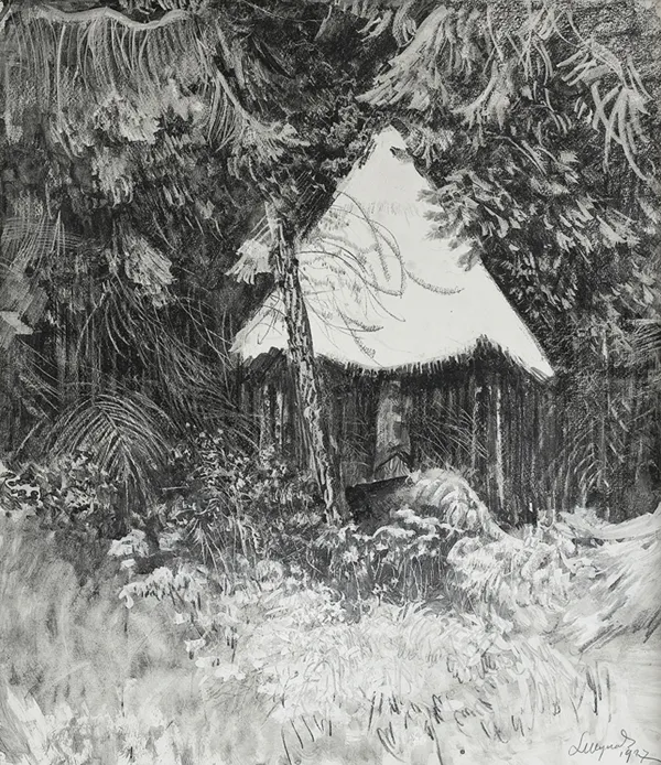 Leon Wyczółkowski, KAPLICZKA W LESIE, 1927