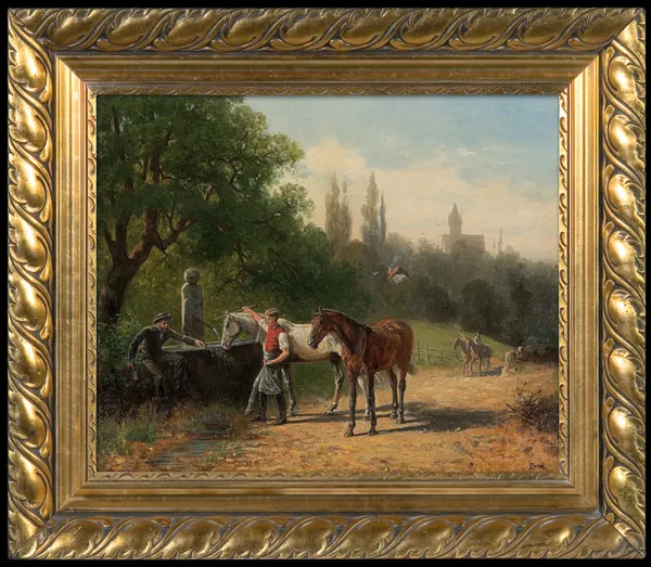 Gustav Zorn, ODPOCZYNEK U WODOPOJU, 1876