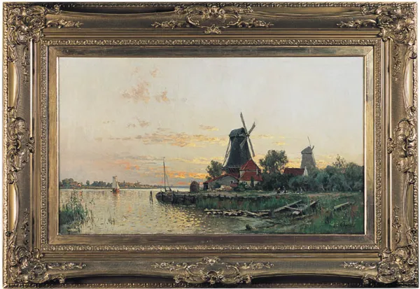 Walter Moras, Krajobraz nadwodny z wiatrakiem