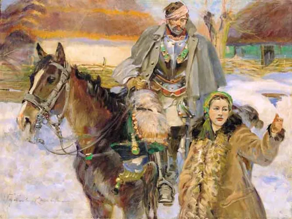 Wojciech Kossak, Ranny kirasjer z dziewczyną