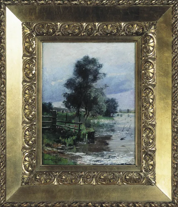 Carl Langhammer, Jaskółki nad wodą, 1898