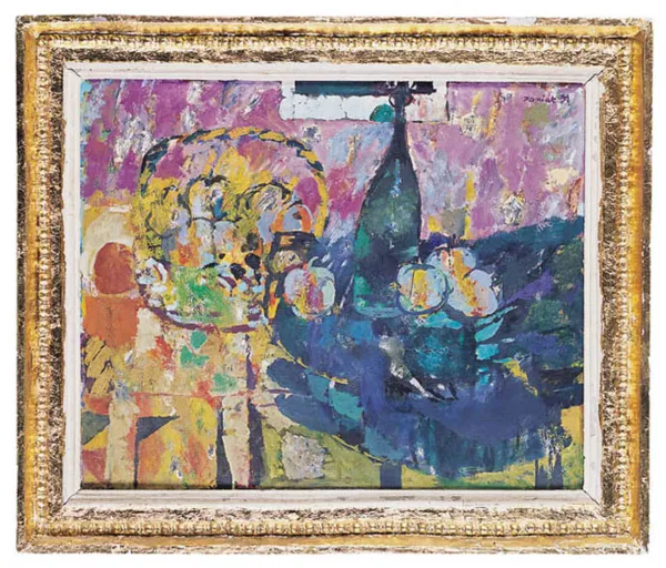 Juliusz Joniak, Martwa natura z czarną draperią, 1991