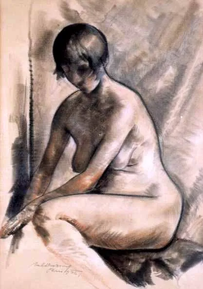 Valentin Drzkovic, Akt siedzącej kobiety, 1926