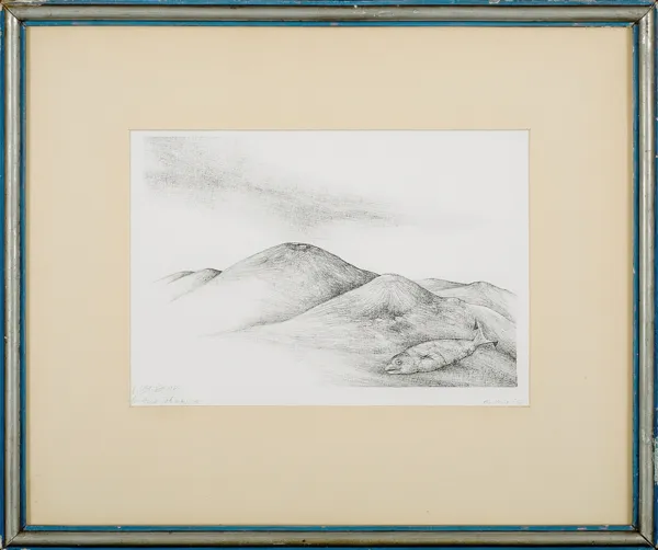 Roger Loewig, Pejzaż z rybą, 1975