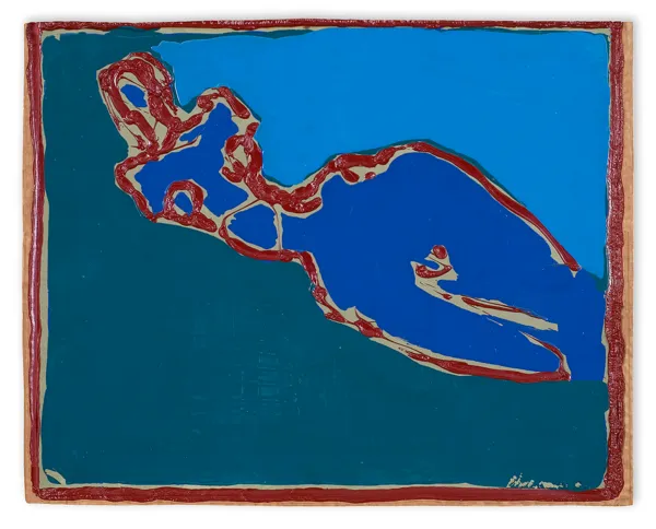 Halina Chrostowska, Akt czerwono-niebieski, 1985