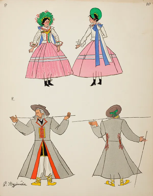 Zofia Stryjeńska, Z teki Stroje ludowe – karta 10, 1939