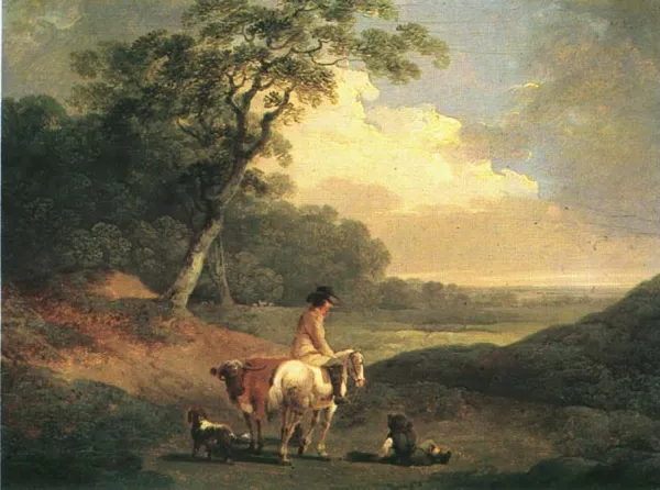 Julius Caesar Ibbetson, Pejzaż z jeźdźcem