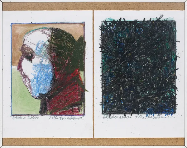 Tomasz Żołnierkiewicz, Bez tytułu (Rysunki z Dłużewa, dyptyk), 2000