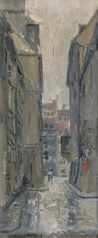 Włodzimierz Zakrzewski, Uliczka Wąski Dunaj w Warszawie, 1963