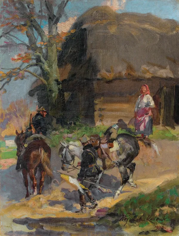 Wojciech Kossak, UŁANI NA PATROLU, 1922