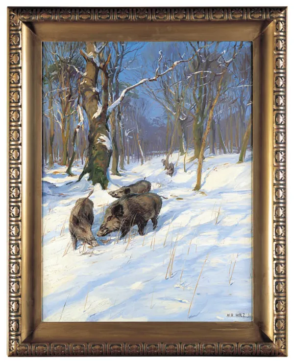 Albert Holz, DZIKI W ZIMOWYM LESIE, przed 1939