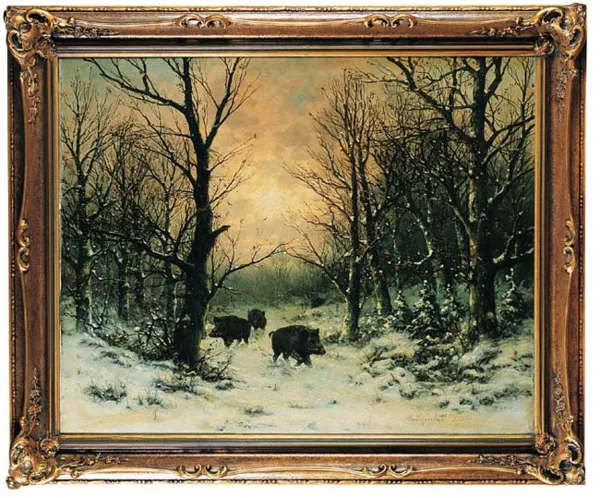 Friedrich Josef Heydendahl, Dziki w lesie, 1900