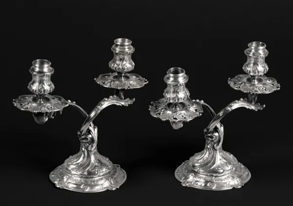 Autor nierozpoznany, PARA ŚWIECZNIKÓW 2-ŚWIECOWYCH, przed 1900