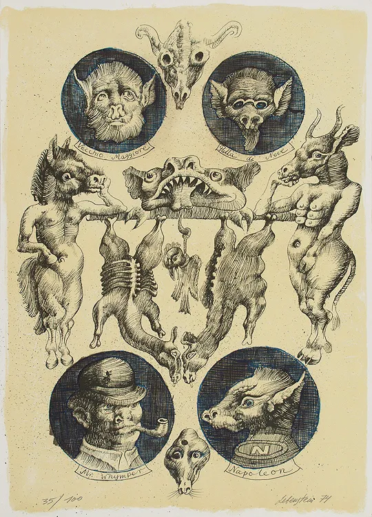 Jan Lebenstein, Ilustracja do FOLWARKU ZWIERZĘCEGO, 1974