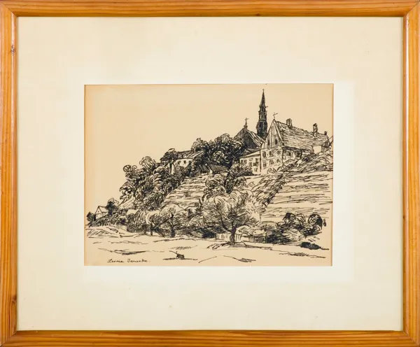 Leonia  Janecka, PANORAMA SANDOMIERZA Z DOMEM DŁUGOSZA, LATA 50. X